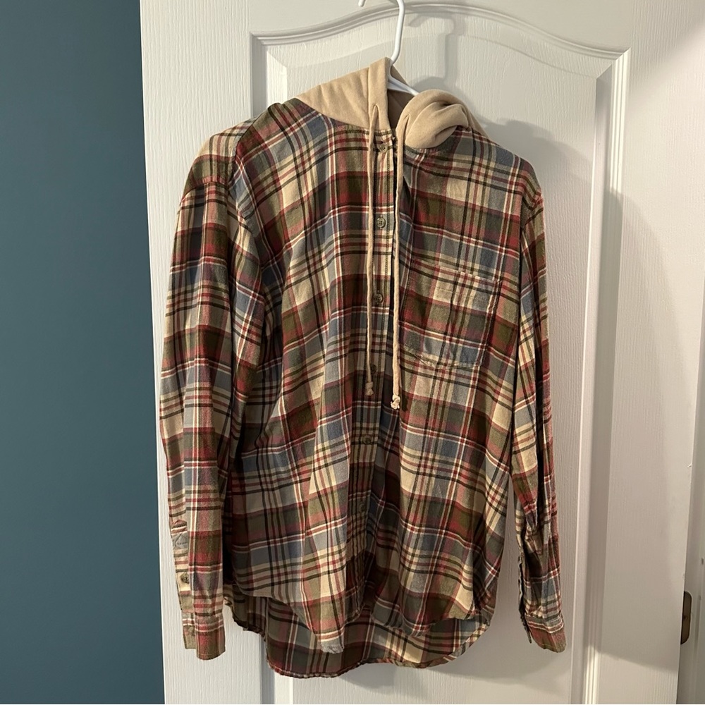 American Eagle full button flannel sweatshirt